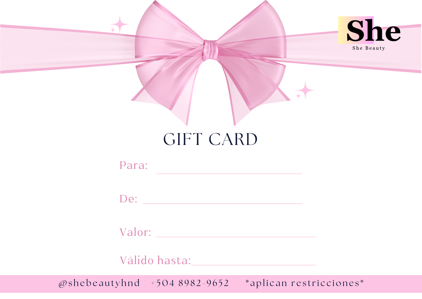 She Beauty's GIFT CARD