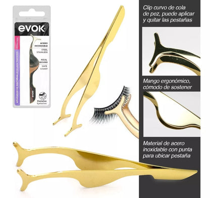 Pinza Aplicador de Pestañas Evok