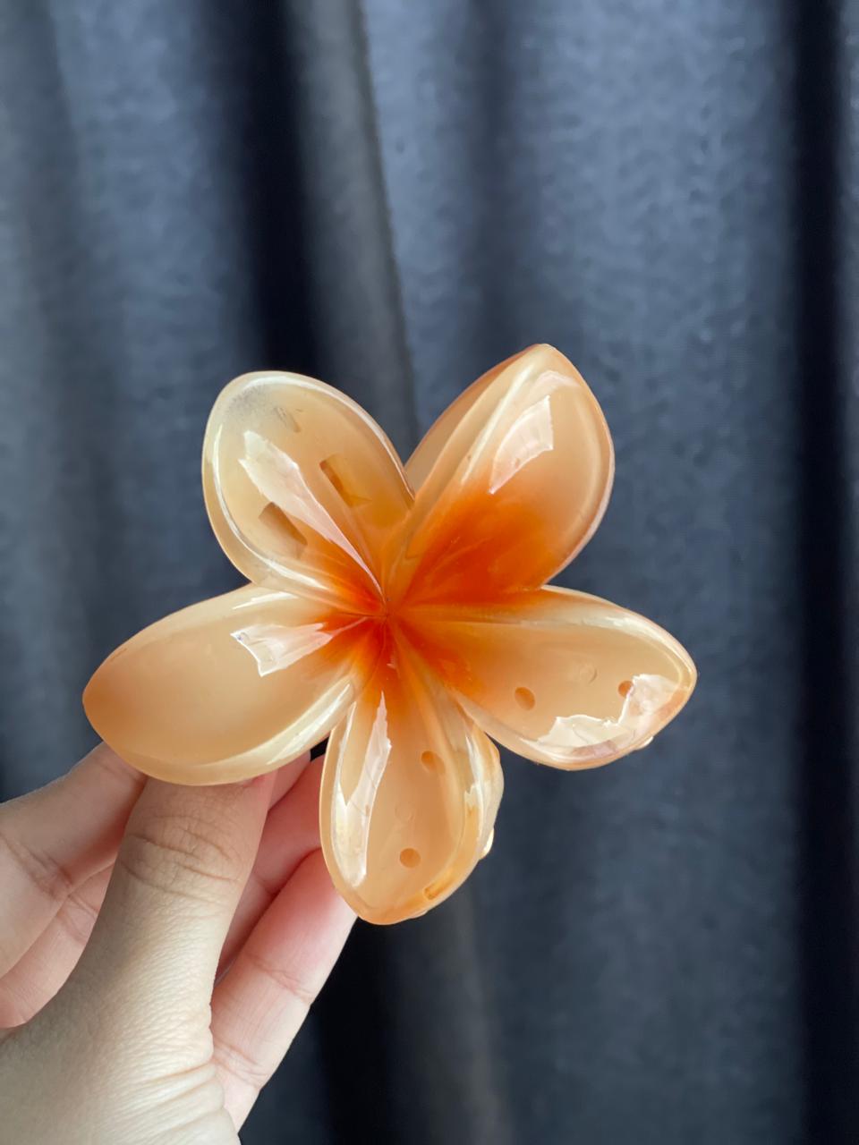 Clips Hawaianos Flor de Plumeria